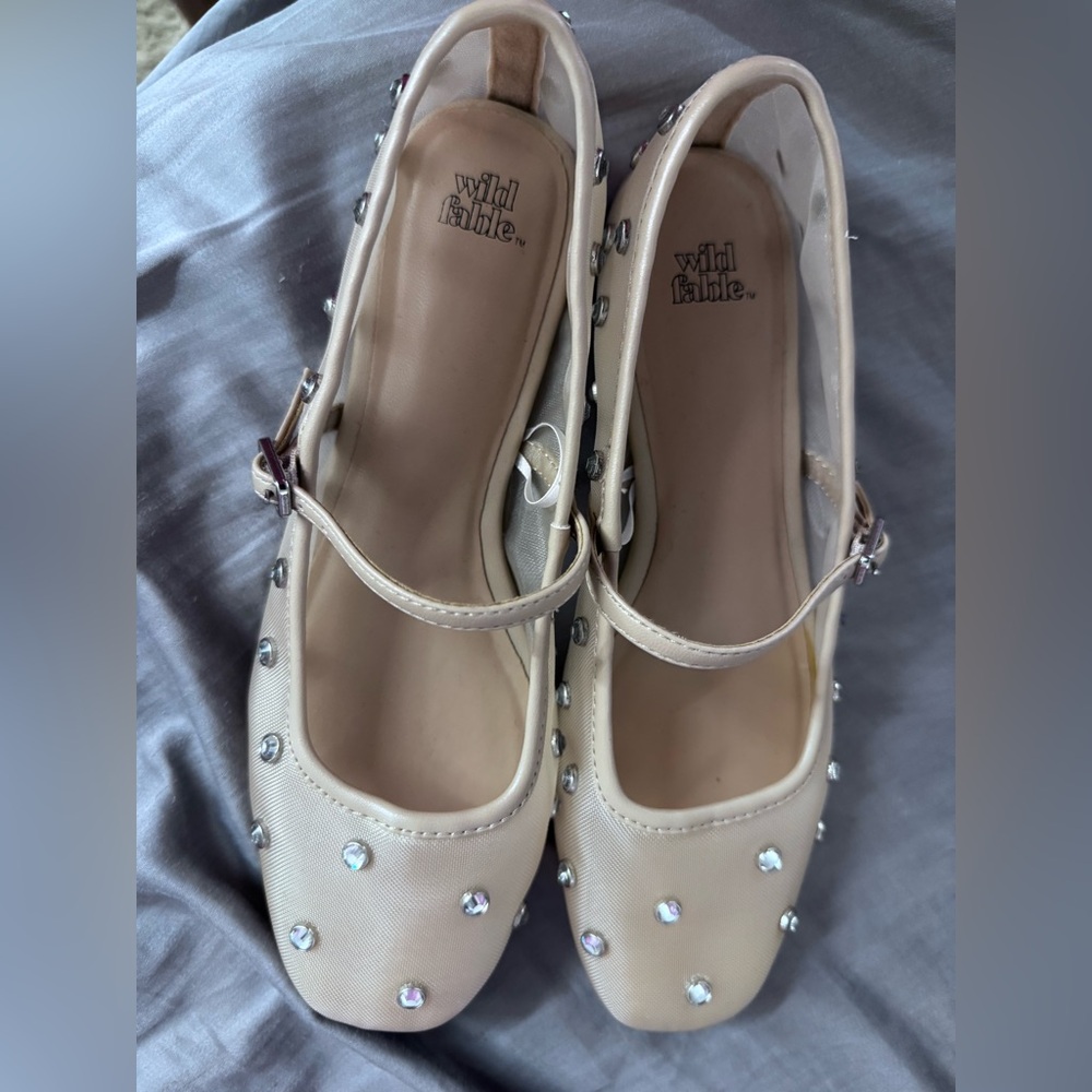 WILD FABLE ELSA WOMEN'S RHINESTONE BALLET FLATS SHOES SIZE 5.5